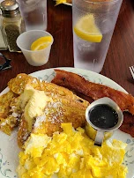A French Toast Bacon and Eggs